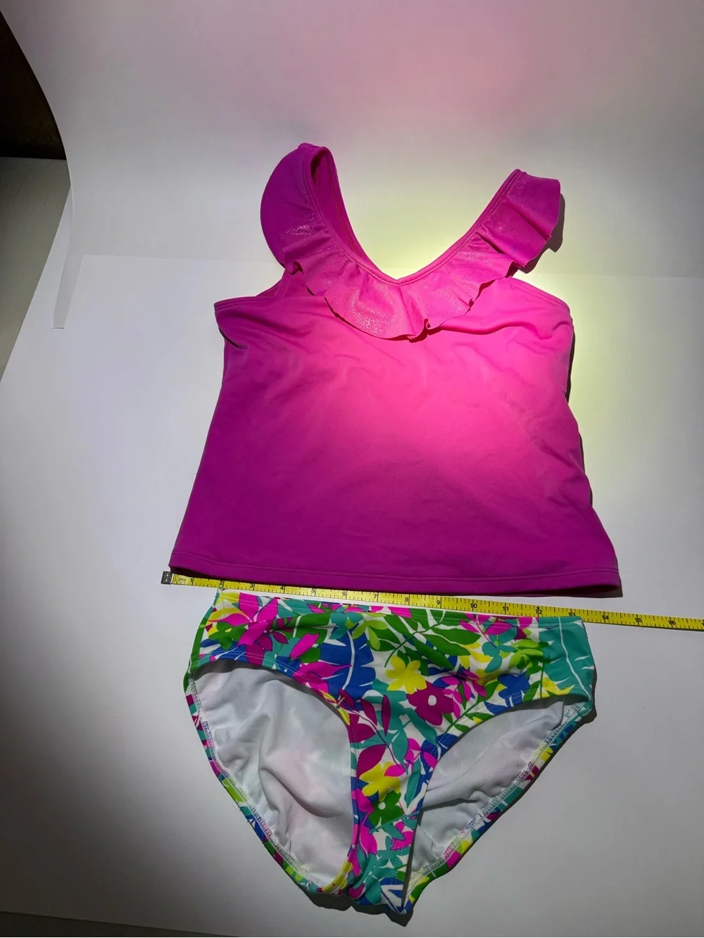 3 Girls Floral Swimsuits -Lands End, Gap, Cat & Jack, 1 Tankini, 2   1-pc suits
